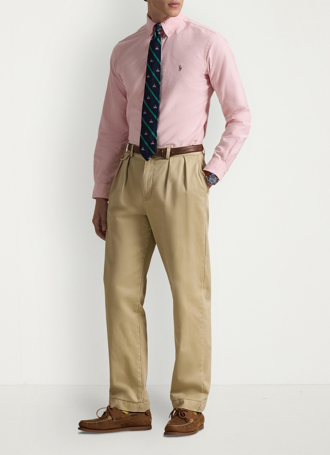 Ralph Lauren Custom fit button-down overhemd van katoen - voorkant 2 pink / roze