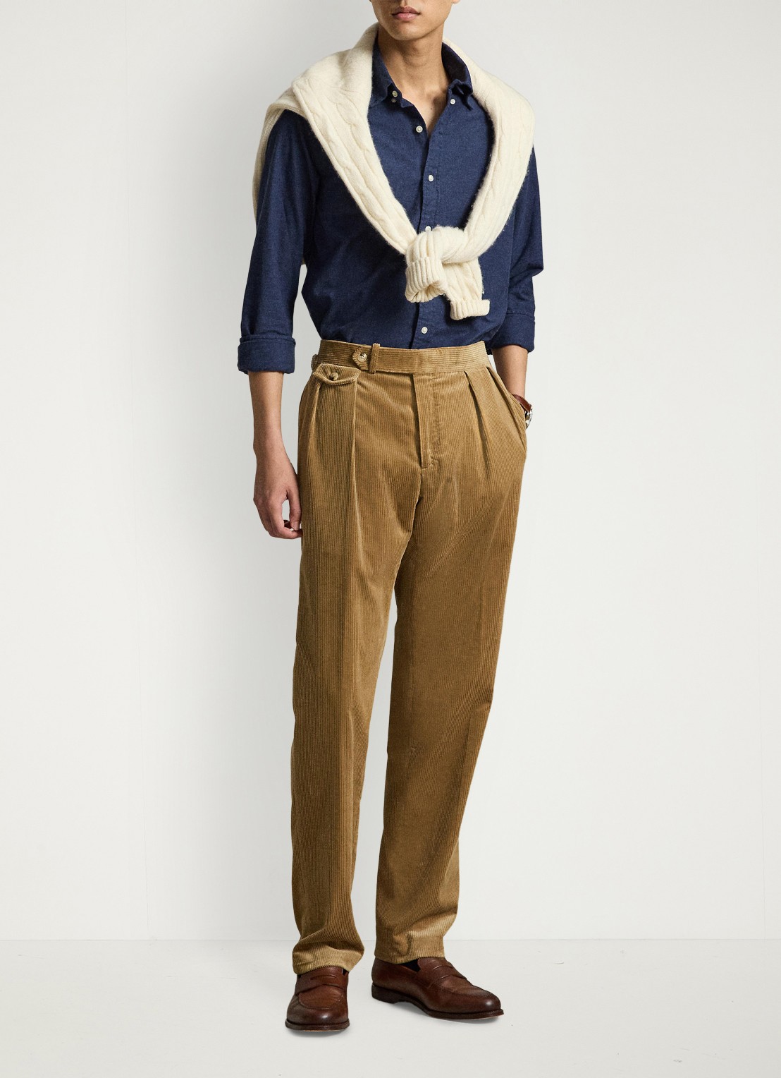 Ralph Lauren Custom fit gemêleerd Oxford overhemd - detail 4 denim