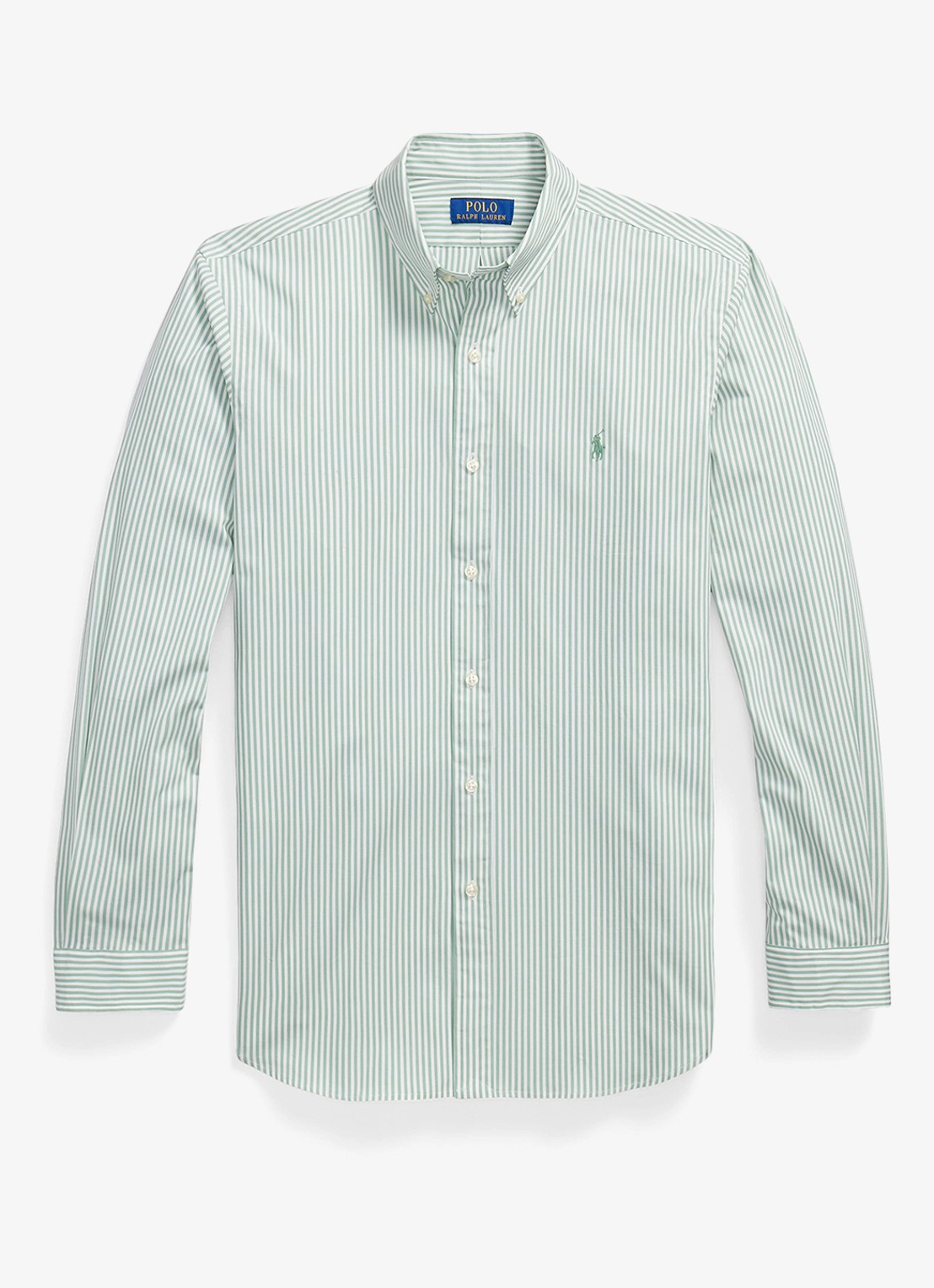 Ralph Lauren Custom fit gestreept poplin overhemd - voorkant 2 4655ae faded mint