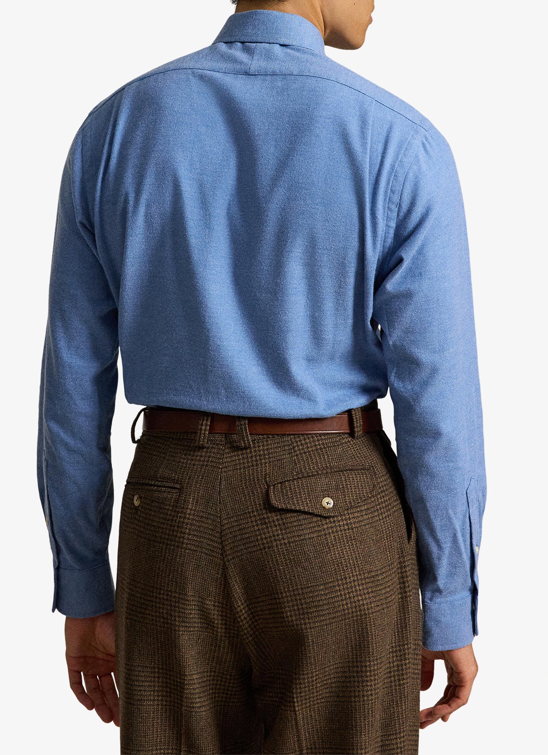 Ralph Lauren Custom fit keper performance overhemd met logo - achterkant 5 blue borage heather / blauw