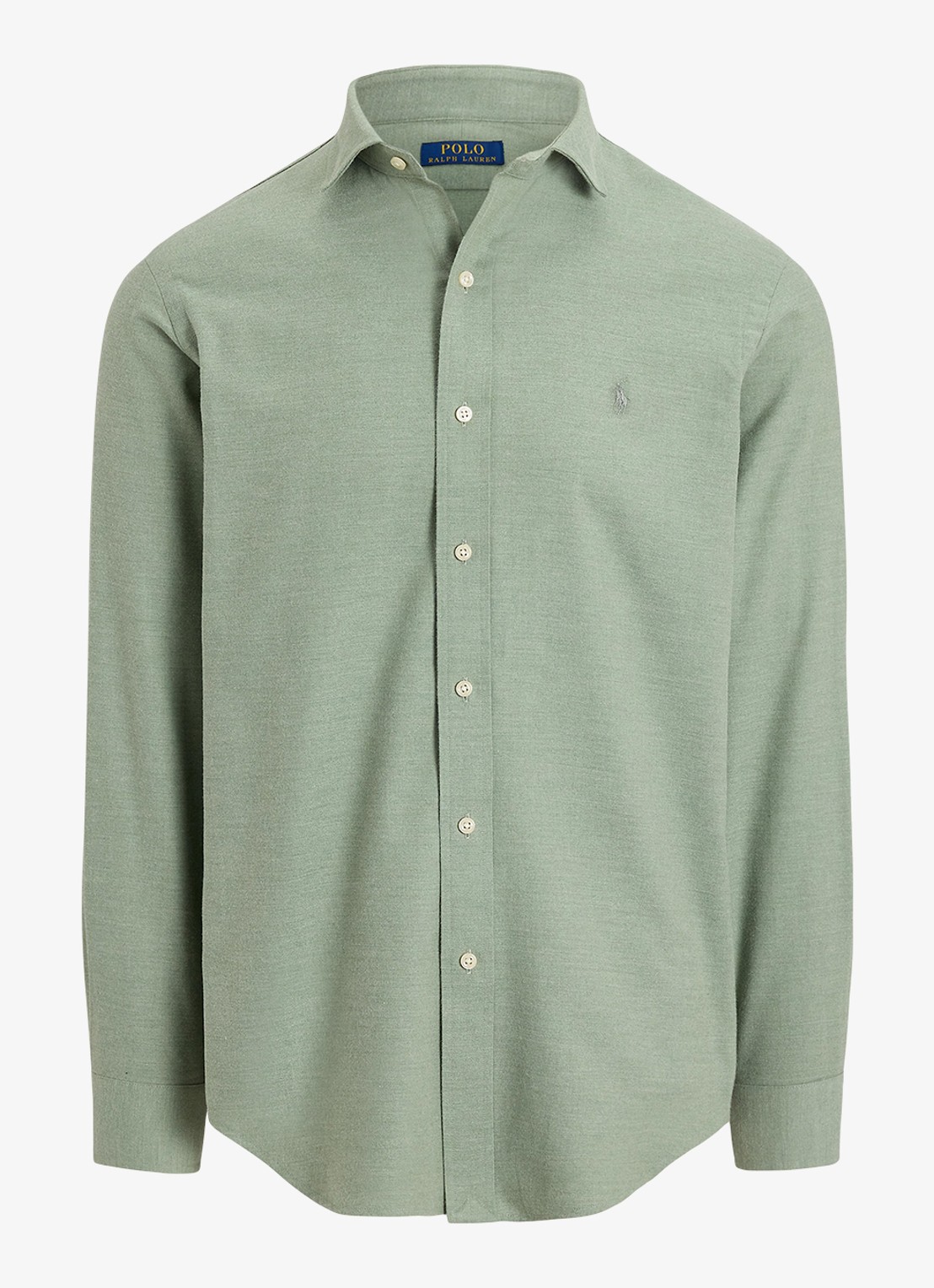 Ralph Lauren Custom fit keper performance overhemd - voorkant fern green heather / groen