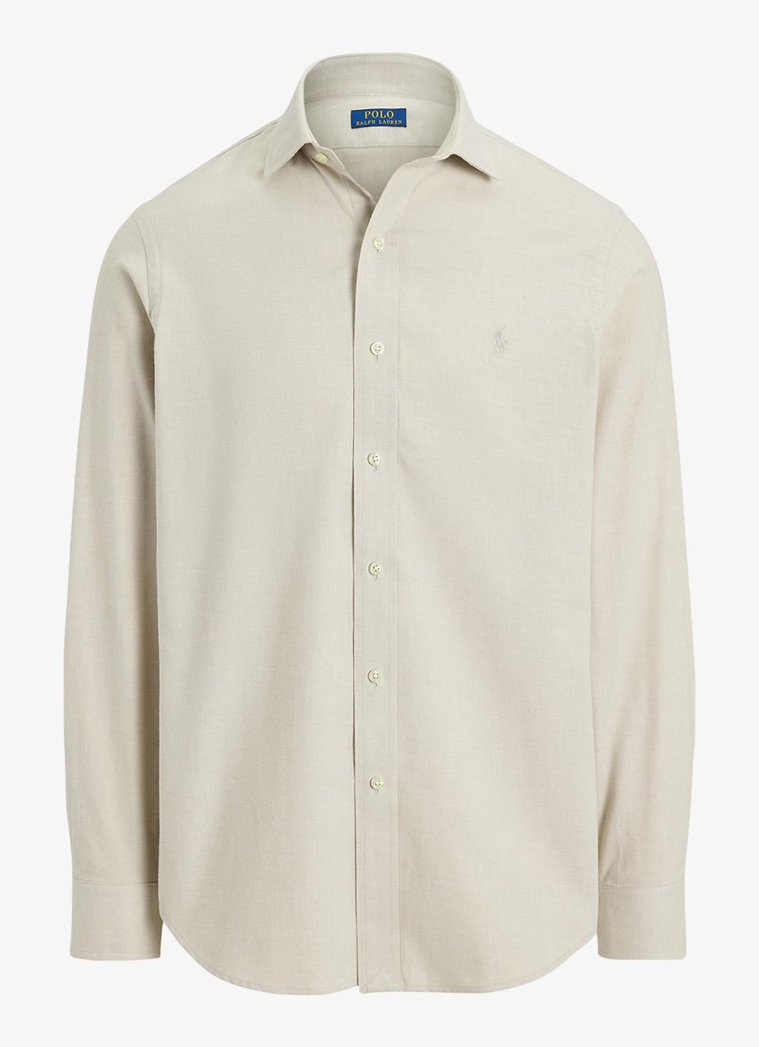 Ralph Lauren Custom fit keper performance overhemd - voorkant 3 expedition dune heather / beige