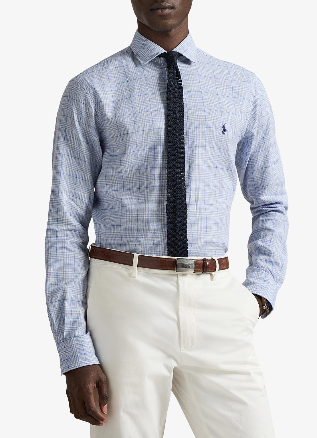 Ralph Lauren Custom fit overhemd in linnenblend met ruitdessin - detail 3 7190 blue multi-zyj4