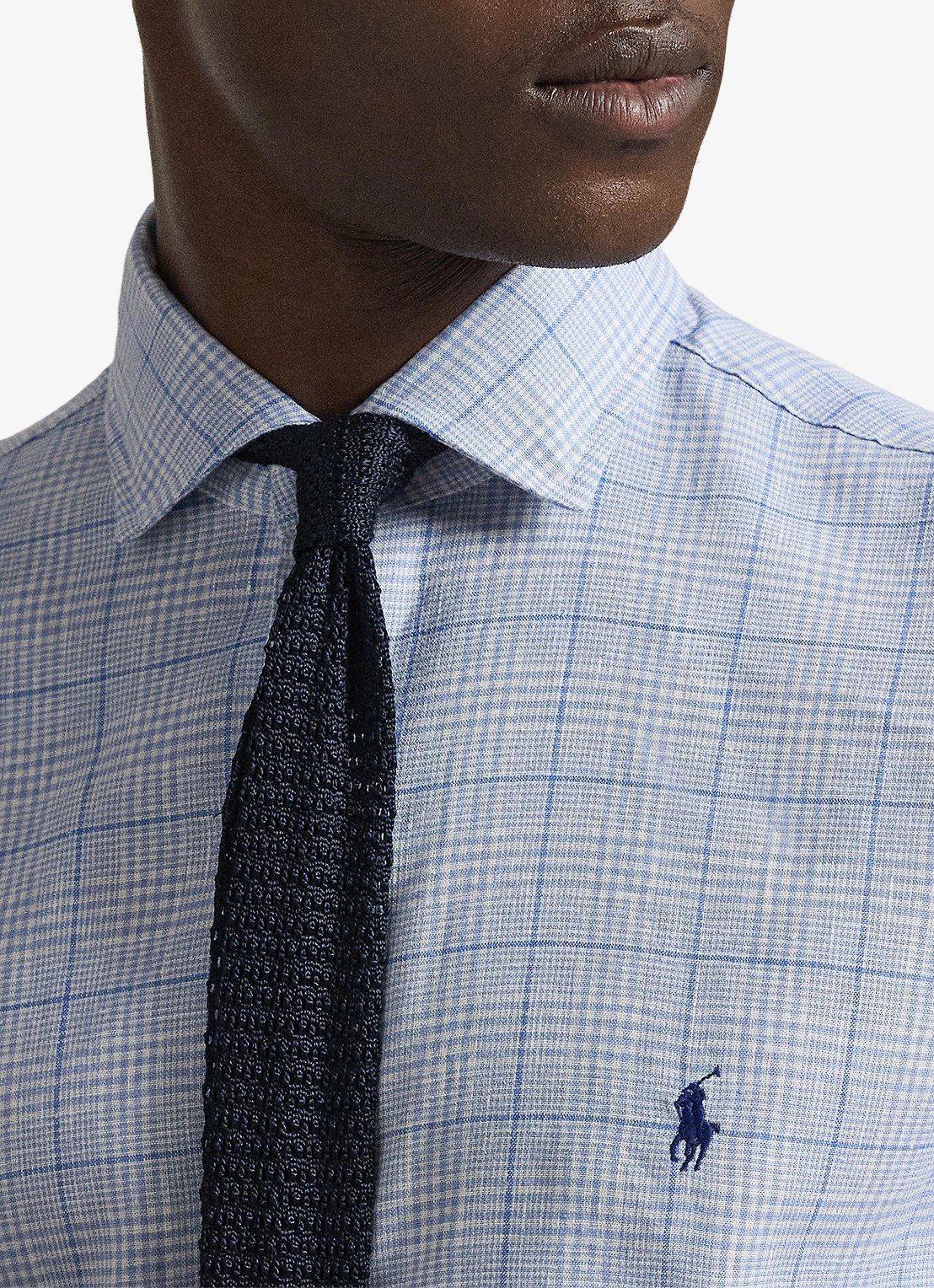 Ralph Lauren Custom fit overhemd in linnenblend met ruitdessin - detail 4 7190 blue multi-zyj4
