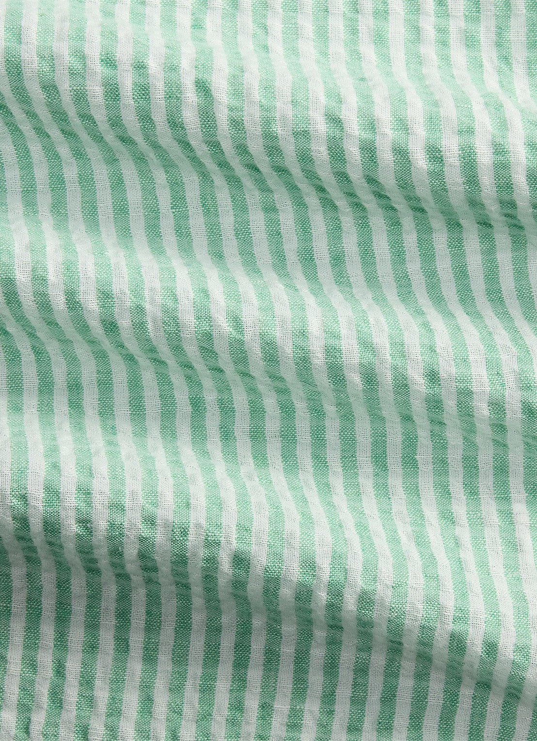 Ralph Lauren Custom fit overhemd in linnenblend met streepprint - detail 4 green white / groen