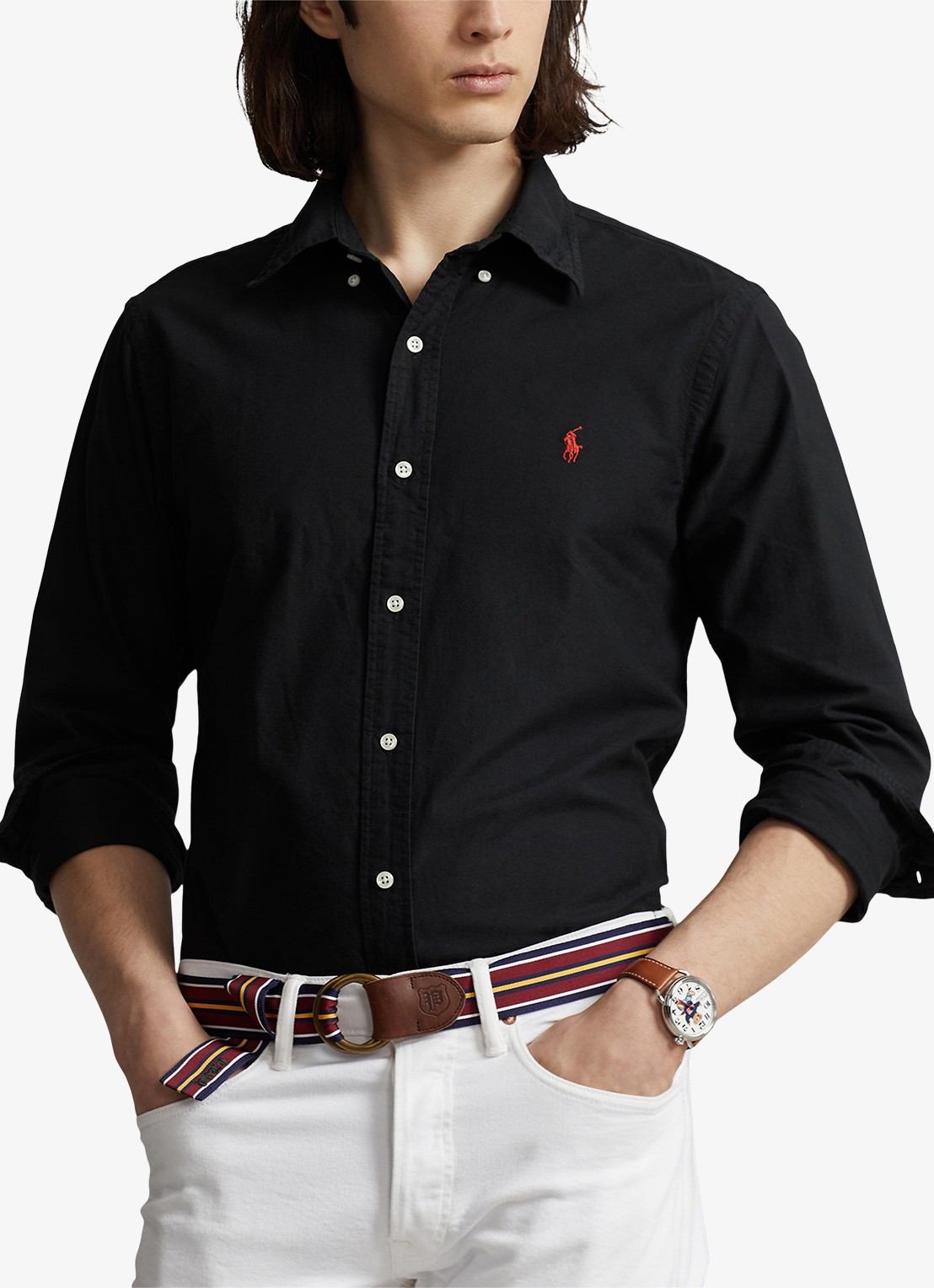 Ralph Lauren Custom fit overhemd met button down-kraag - detail 4 polo black