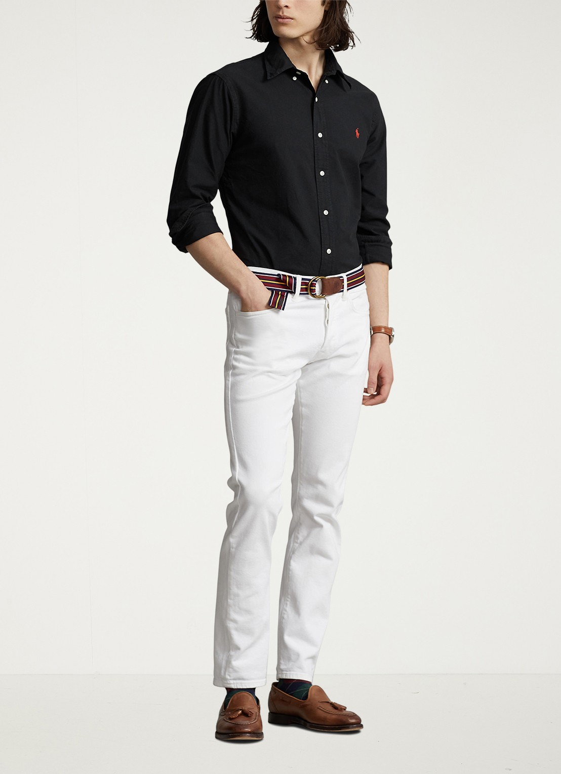 Ralph Lauren Custom fit overhemd met button down-kraag - voorkant 2 polo black
