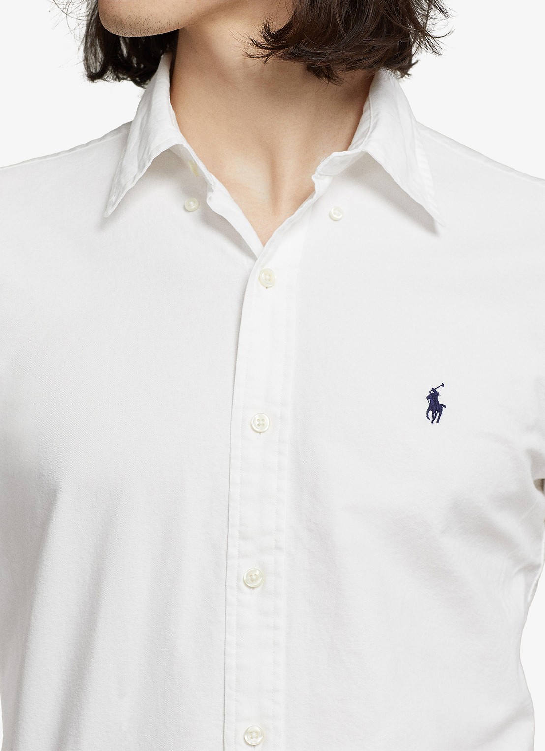 Ralph Lauren Custom fit overhemd met button down-kraag - detail 5 white / wit