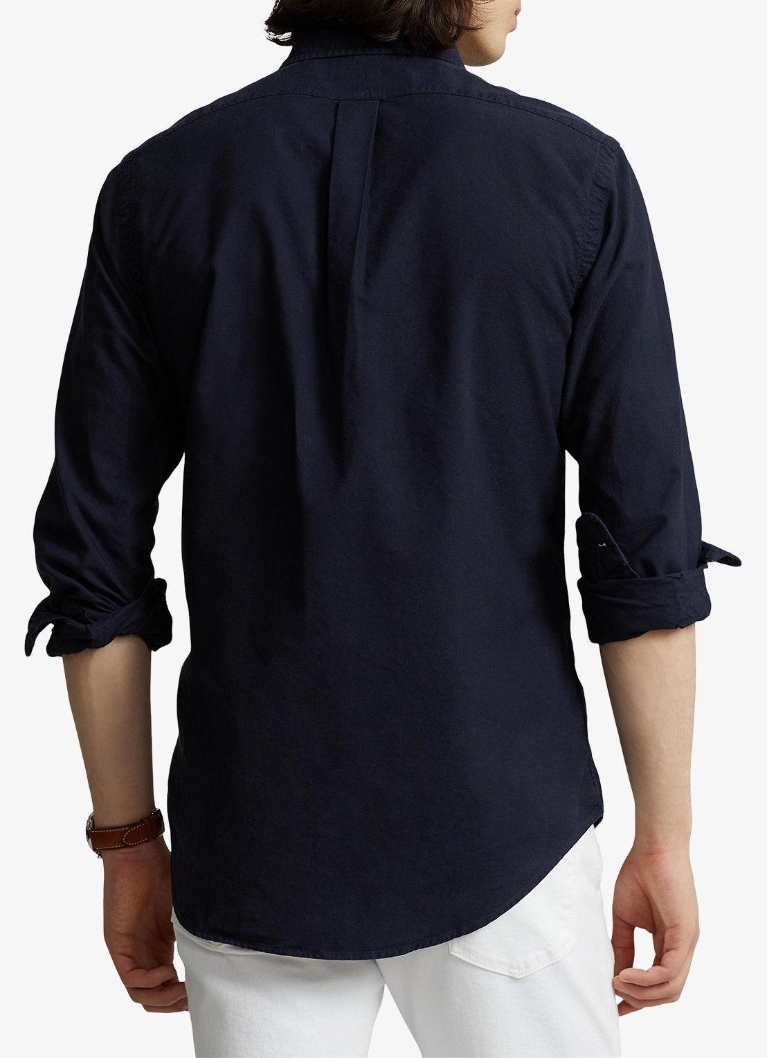 Ralph Lauren Custom fit overhemd met button down-kraag - achterkant 3 donkerblauw