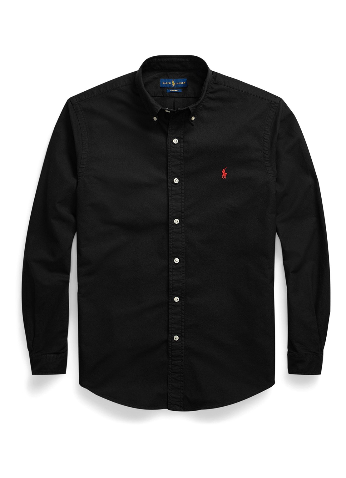 Ralph Lauren Custom fit overhemd met button down-kraag - voorkant 2 polo black / zwart
