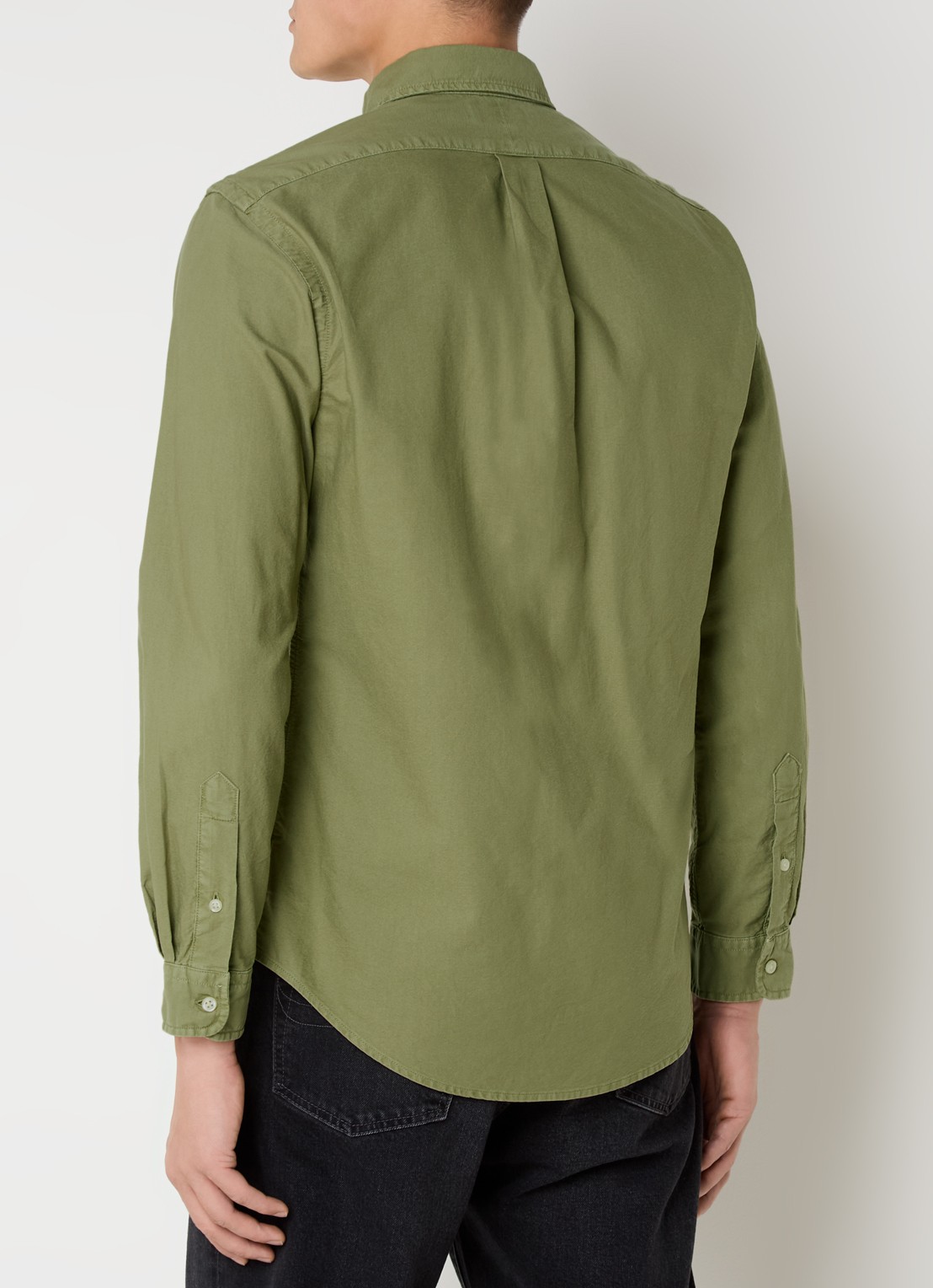 Ralph Lauren Custom fit overhemd met logoborduring - achterkant 4 sage green / groen