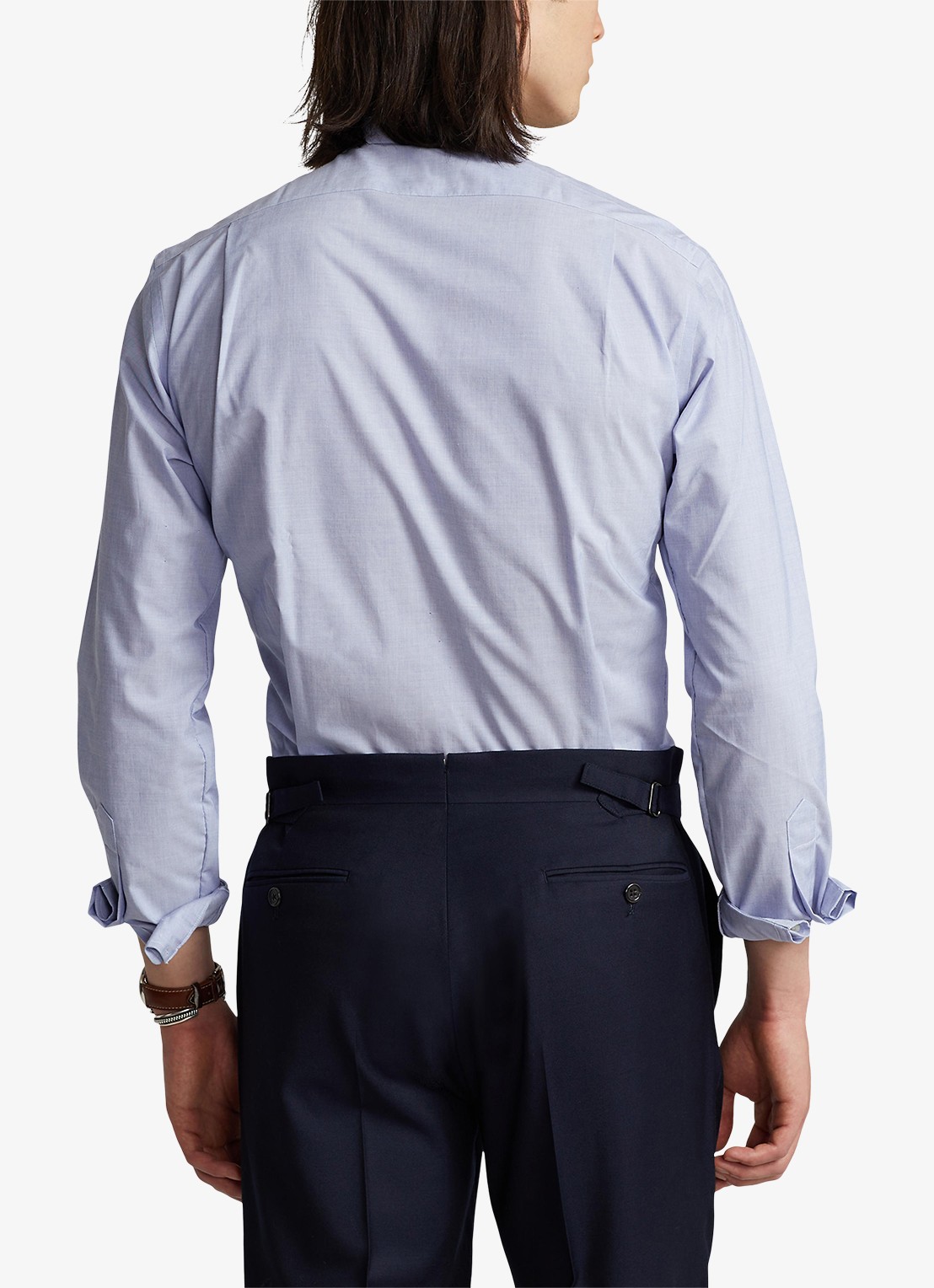 Ralph Lauren Custom fit overhemd met logoborduring - achterkant light blue / white