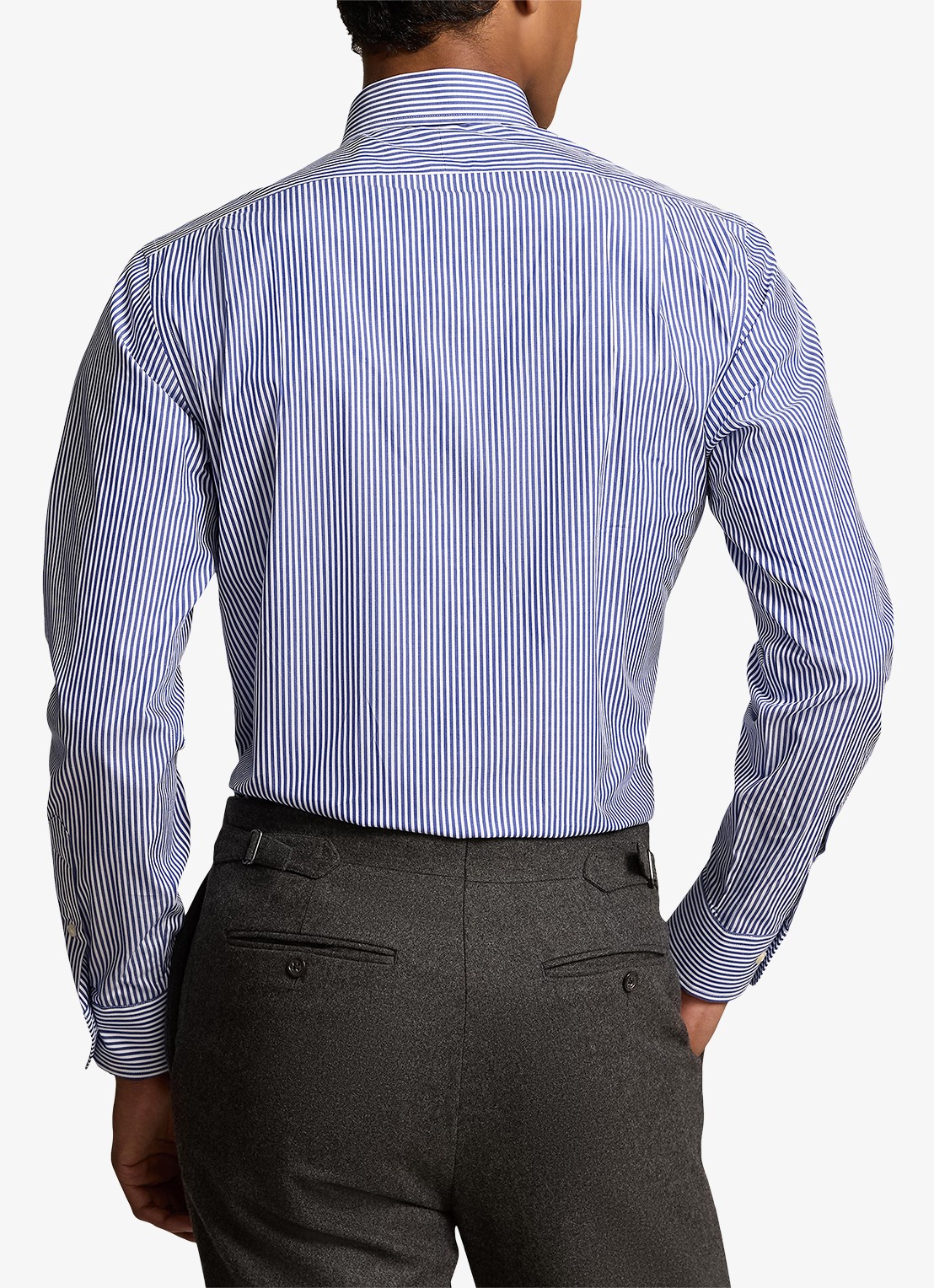 Ralph Lauren Custom fit overhemd met logoborduring - achterkant 4 royal / white