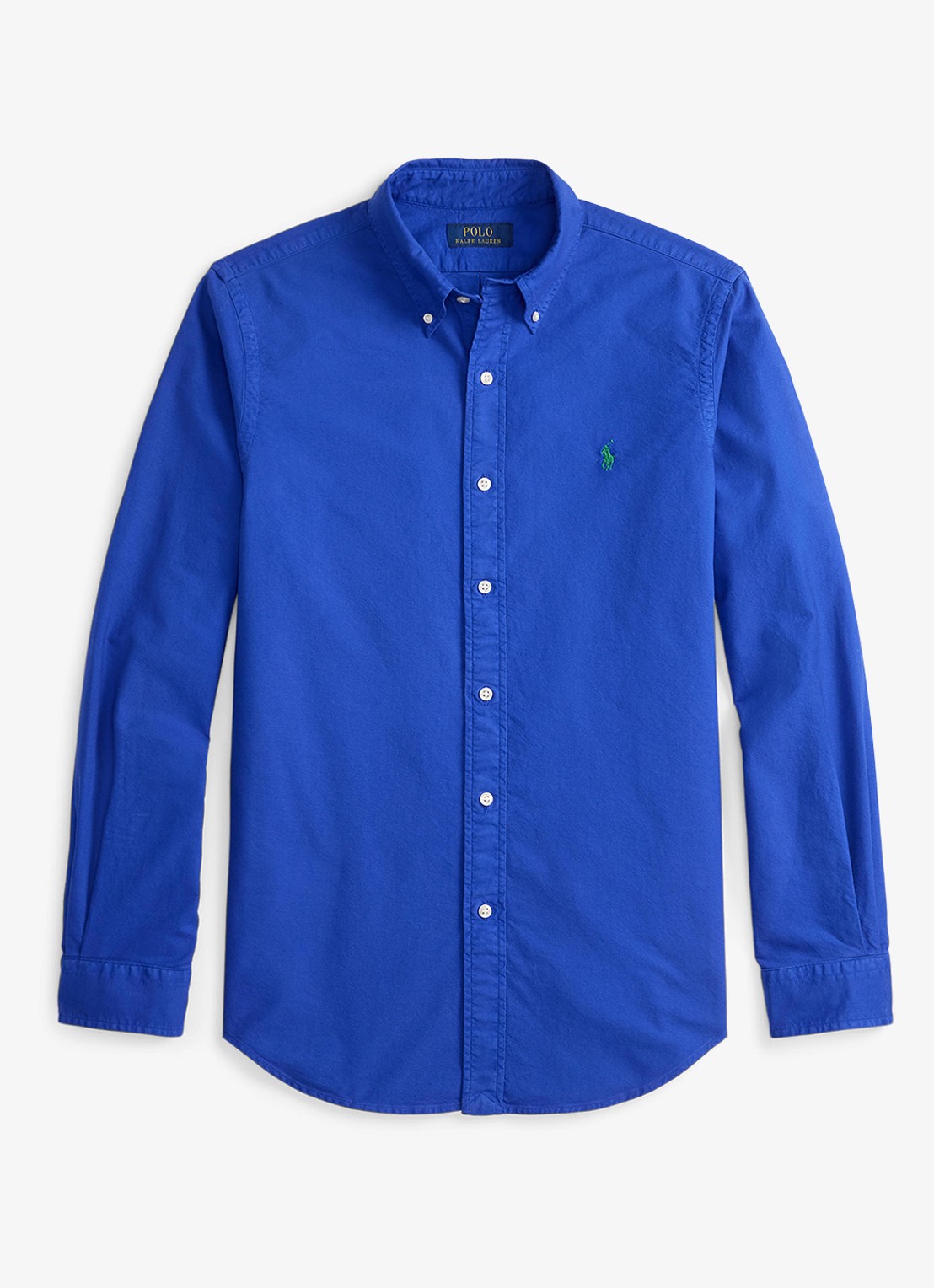 Ralph Lauren Custom fit overhemd met logoborduring - voorkant pacific royal