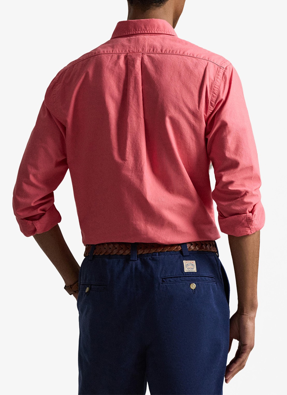 Ralph Lauren Custom fit overhemd met logoborduring - achterkant 3 pale red