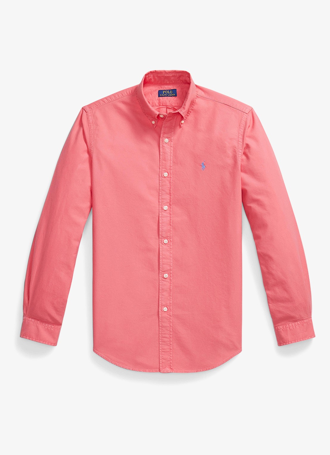 Ralph Lauren Custom fit overhemd met logoborduring - voorkant pale red