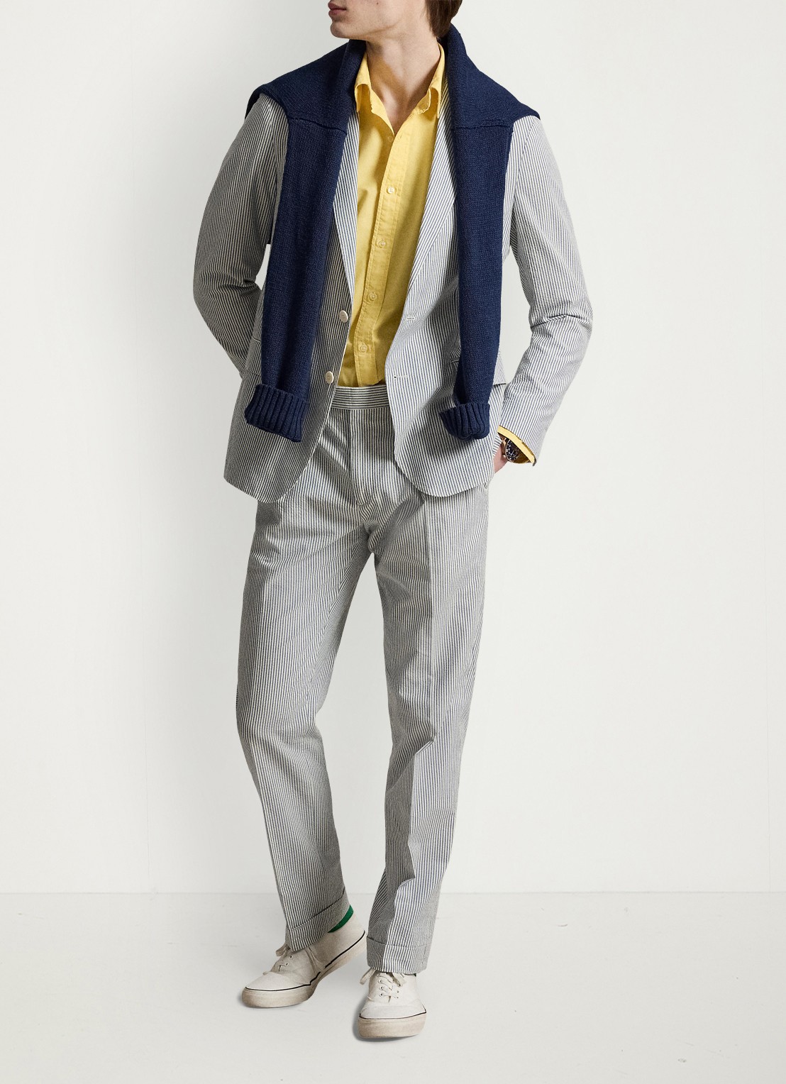 Ralph Lauren Custom fit overhemd met logoborduring - detail 3 corn yellow