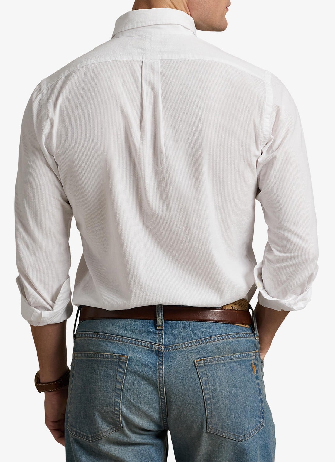 Ralph Lauren Custom fit overhemd met logoborduring - achterkant 5 white / wit