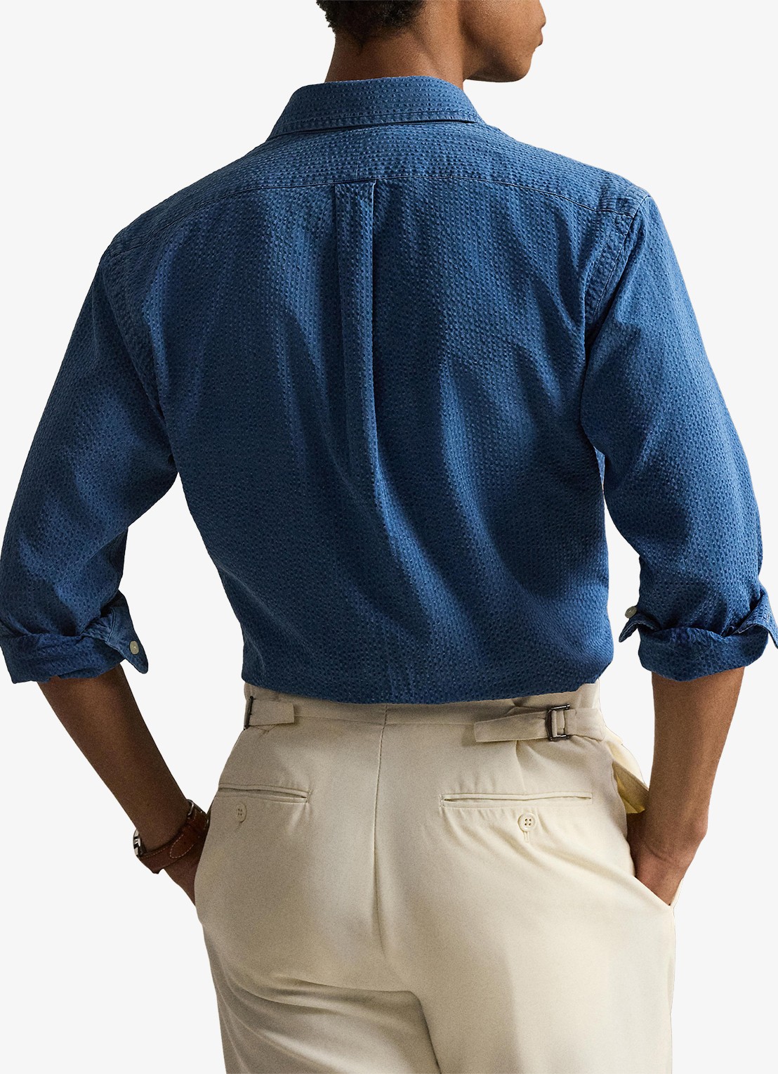 Ralph Lauren Custom fit overhemd met logoborduring - achterkant dark indigo-2wee
