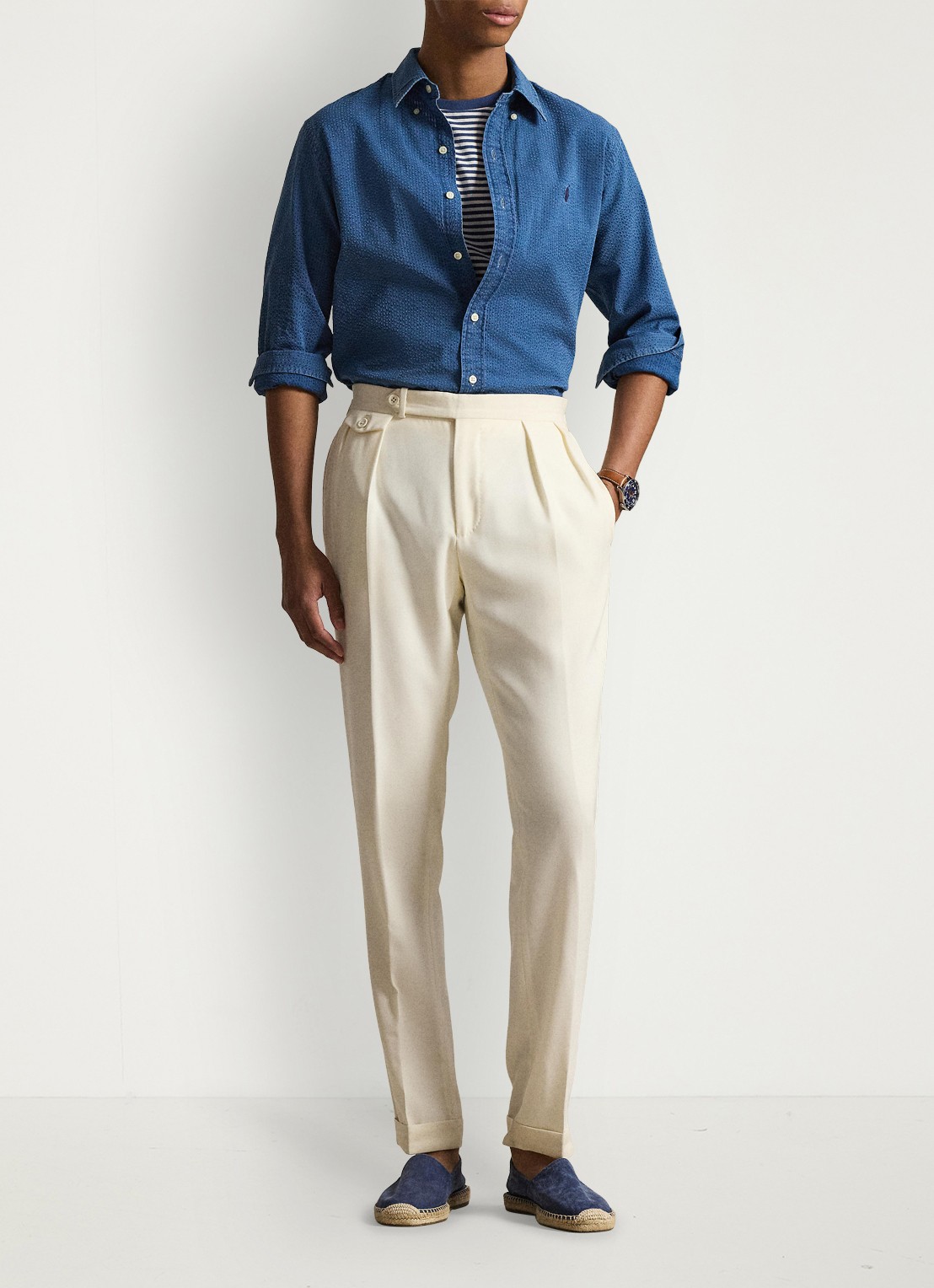Ralph Lauren Custom fit overhemd met logoborduring - detail 4 dark indigo-2wee