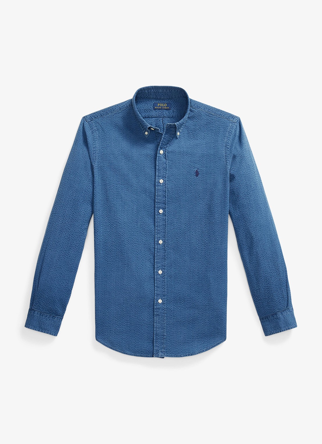Ralph Lauren Custom fit overhemd met logoborduring - voorkant 6 dark indigo-2wee