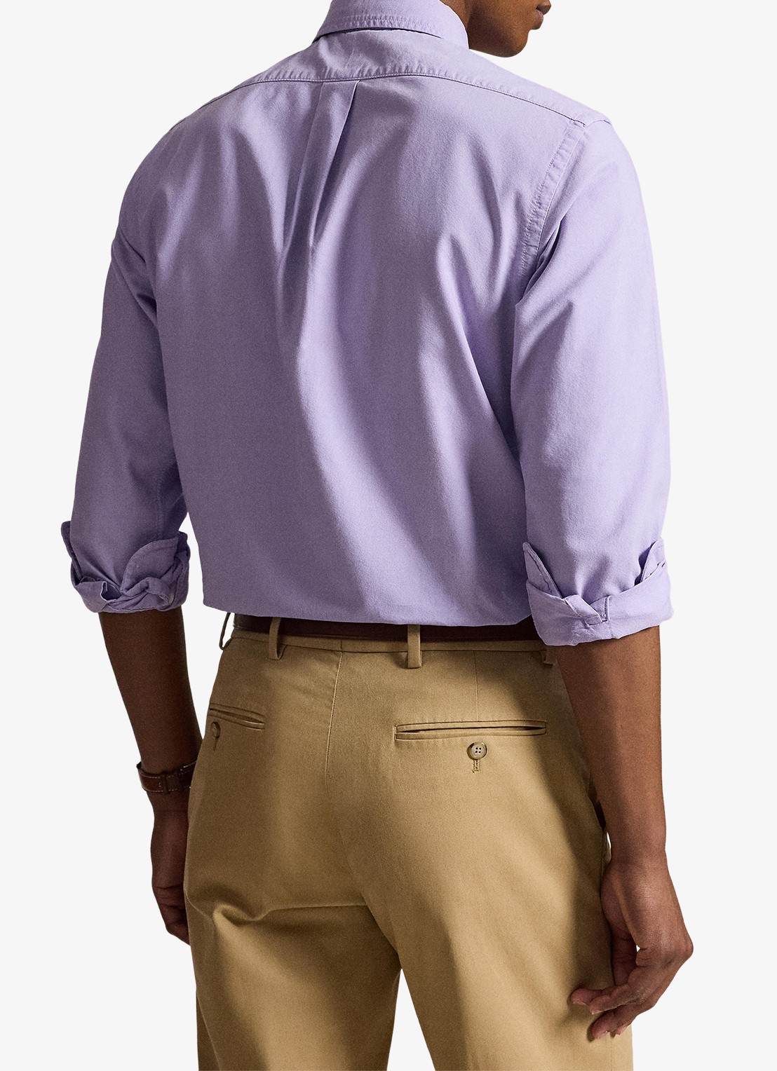 Ralph Lauren Custom fit overhemd met logoborduring - achterkant powder purple-2ypd