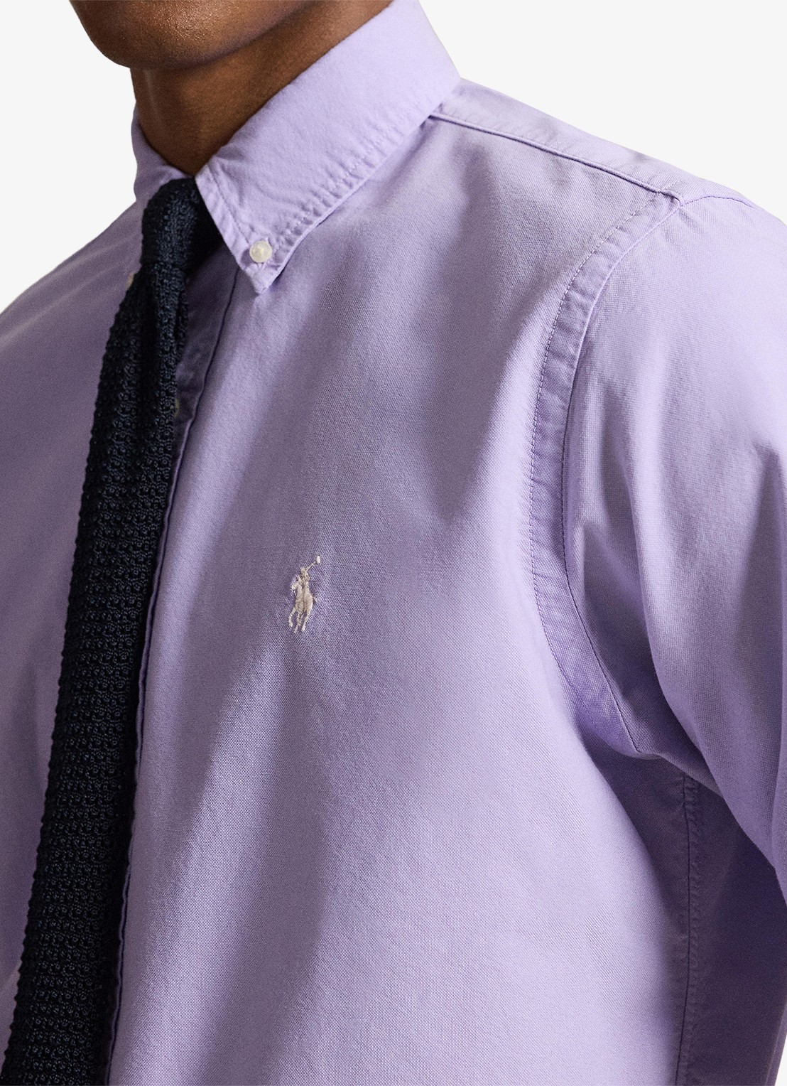 Ralph Lauren Custom fit overhemd met logoborduring - detail 5 powder purple-2ypd