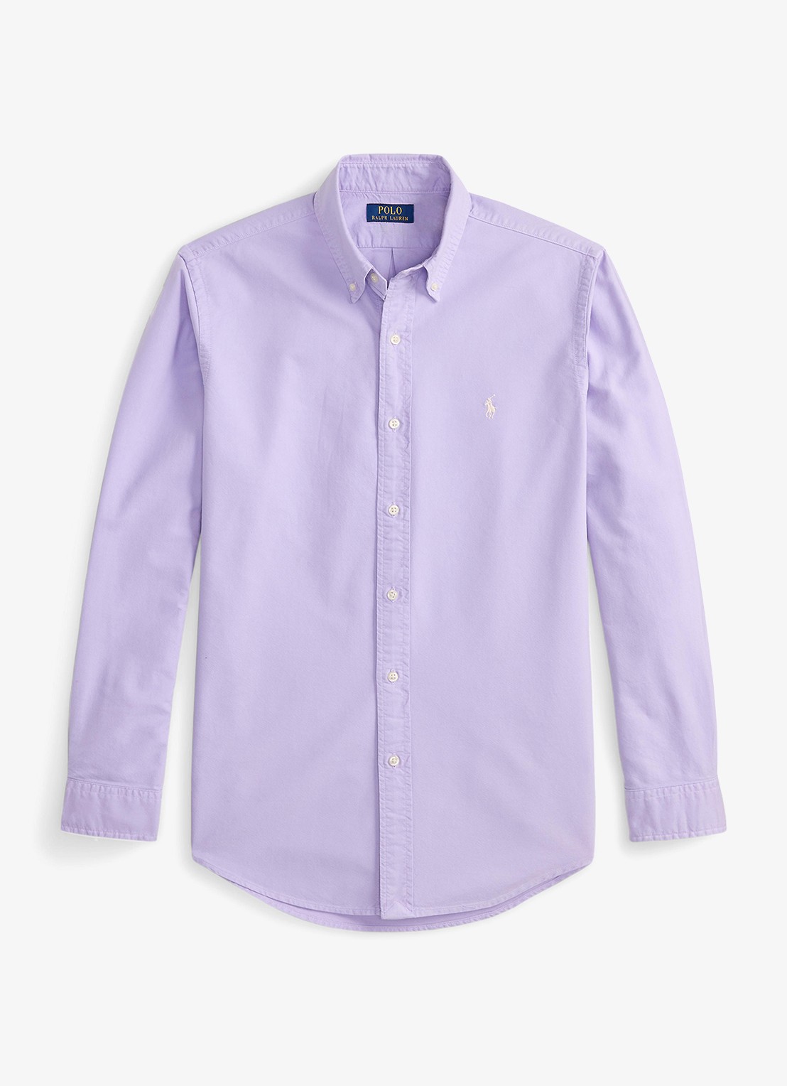 Ralph Lauren Custom fit overhemd met logoborduring - voorkant 2 powder purple-2ypd