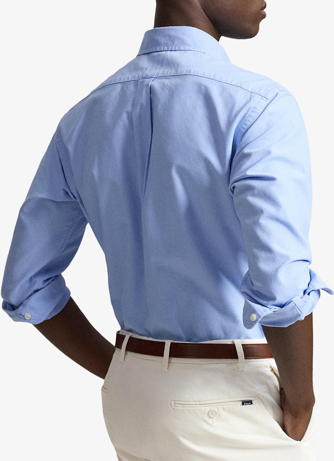 Ralph Lauren Custom fit overhemd met logoborduring - achterkant 3 austin blue white-zx2u