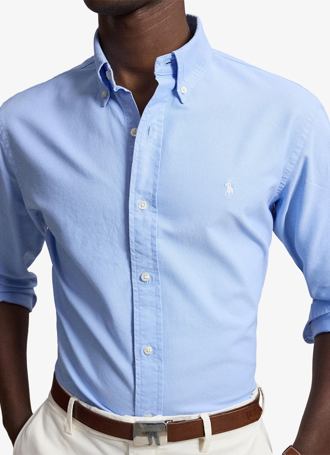 Ralph Lauren Custom fit overhemd met logoborduring - detail 5 austin blue white-zx2u