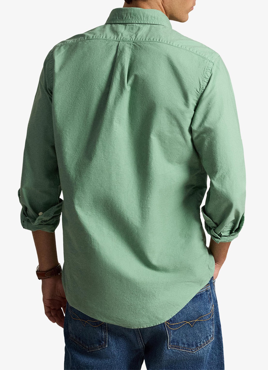 Ralph Lauren Custom fit overhemd met logoborduring - achterkant 3 faded mint-31r6