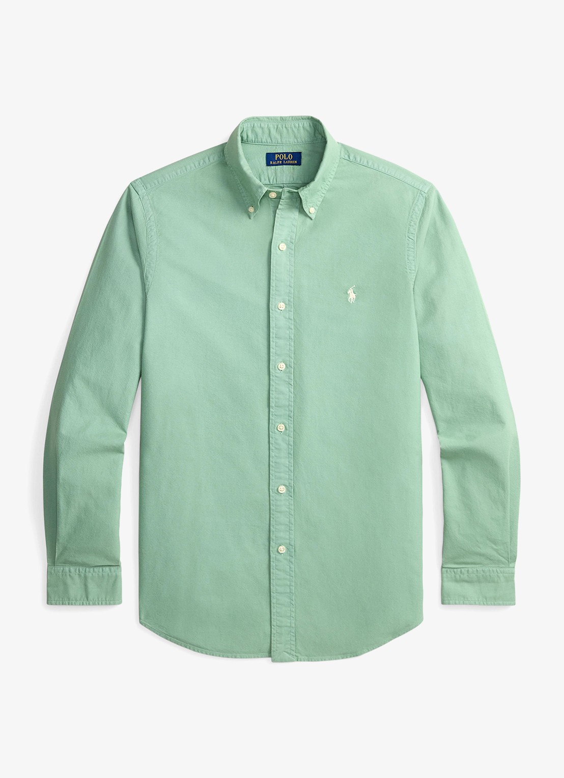 Ralph Lauren Custom fit overhemd met logoborduring - voorkant faded mint-31r6
