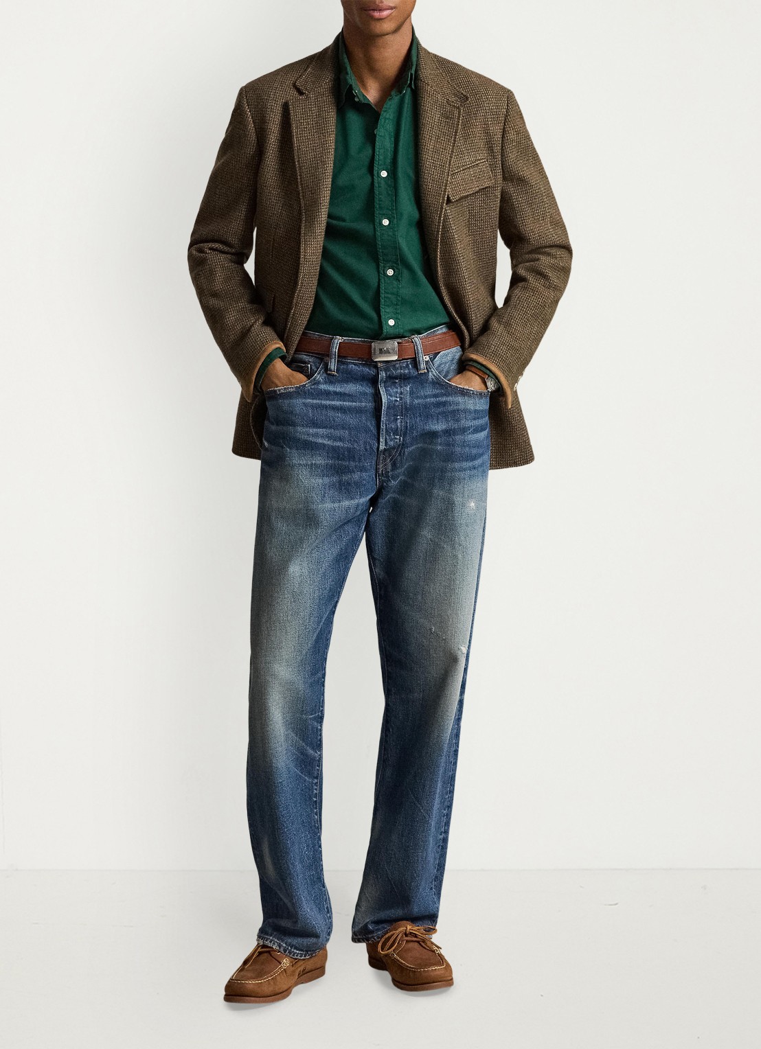 Ralph Lauren Custom fit overhemd met logoborduring - detail 3 moss agate / donkergroen