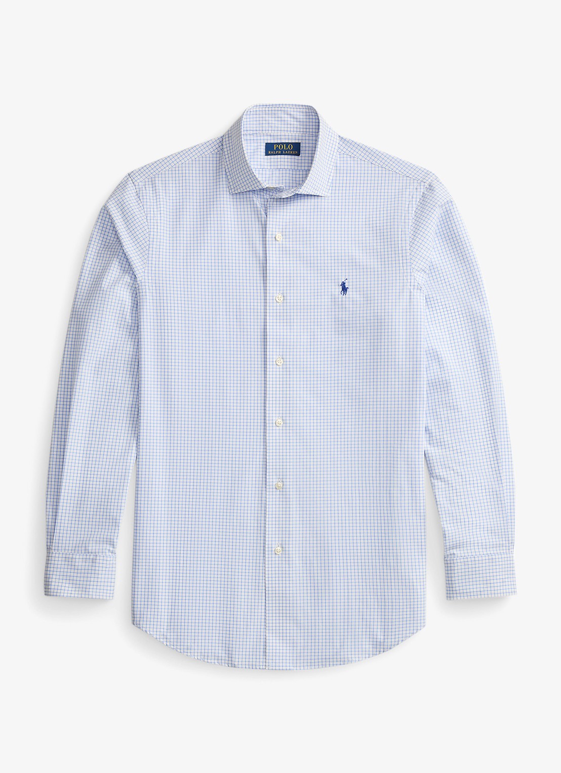 Ralph Lauren Custom fit overhemd met ruitdessin en logoborduring - voorkant 2 white harbor island