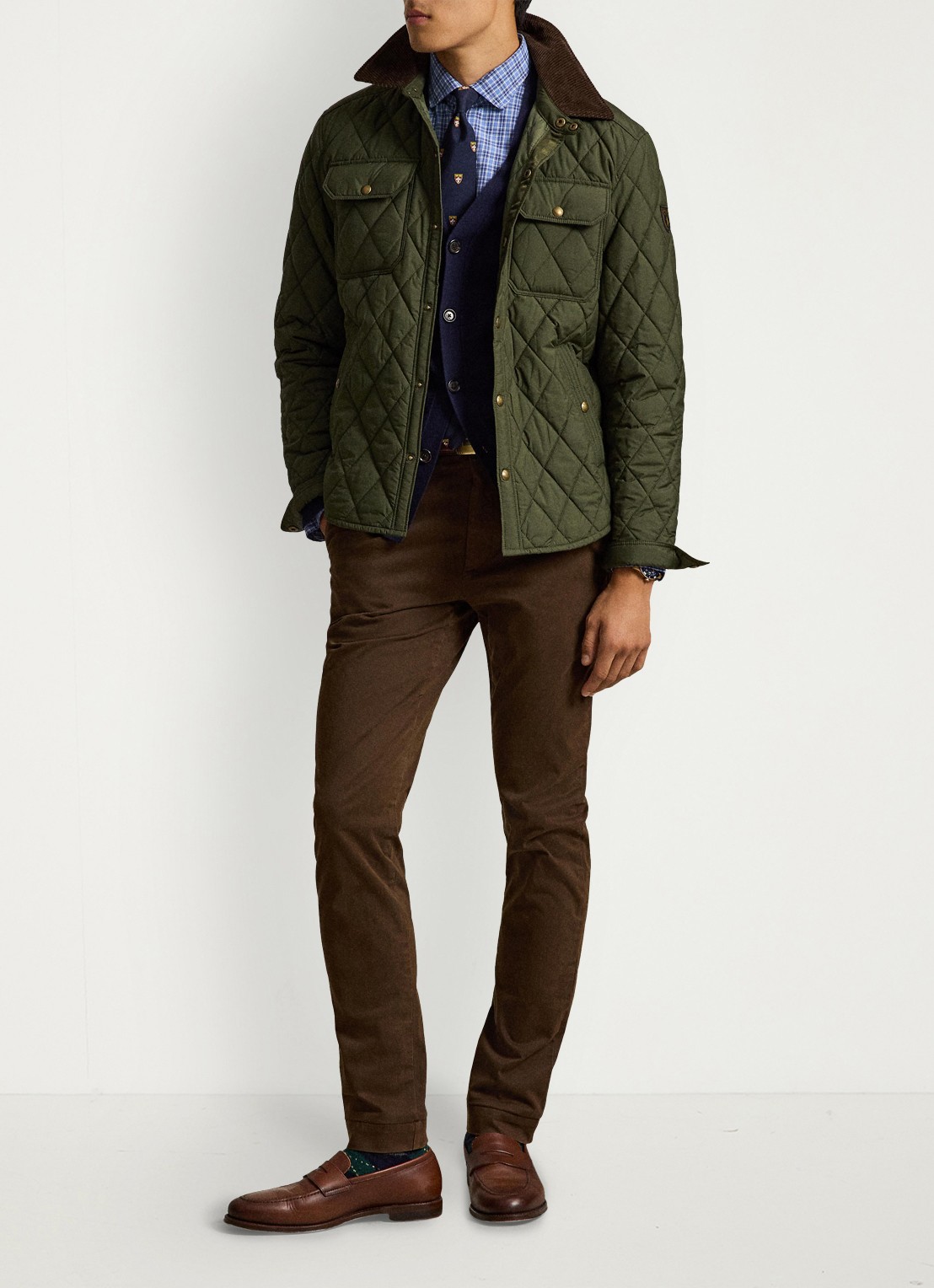 Ralph Lauren Custom fit overhemd met ruitdessin en logoborduring - detail blue multi / blauw