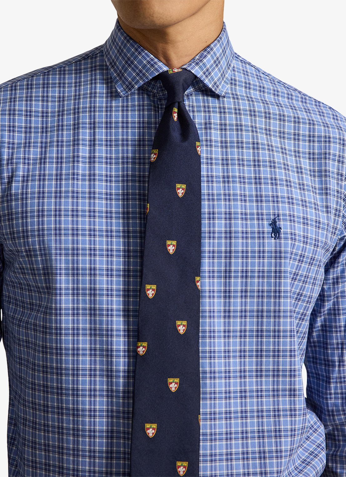 Ralph Lauren Custom fit overhemd met ruitdessin en logoborduring - detail 2 blue multi / blauw