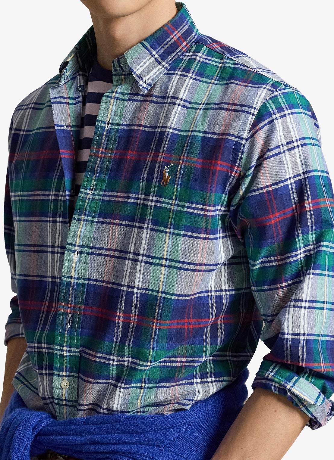 Ralph Lauren Custom fit overhemd met ruitdessin - detail 5 green blue multi / groen