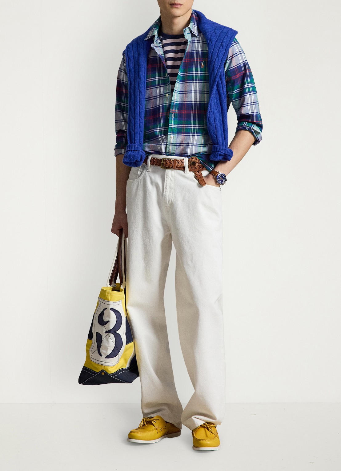 Ralph Lauren Custom fit overhemd met ruitdessin - voorkant 2 green blue multi / groen