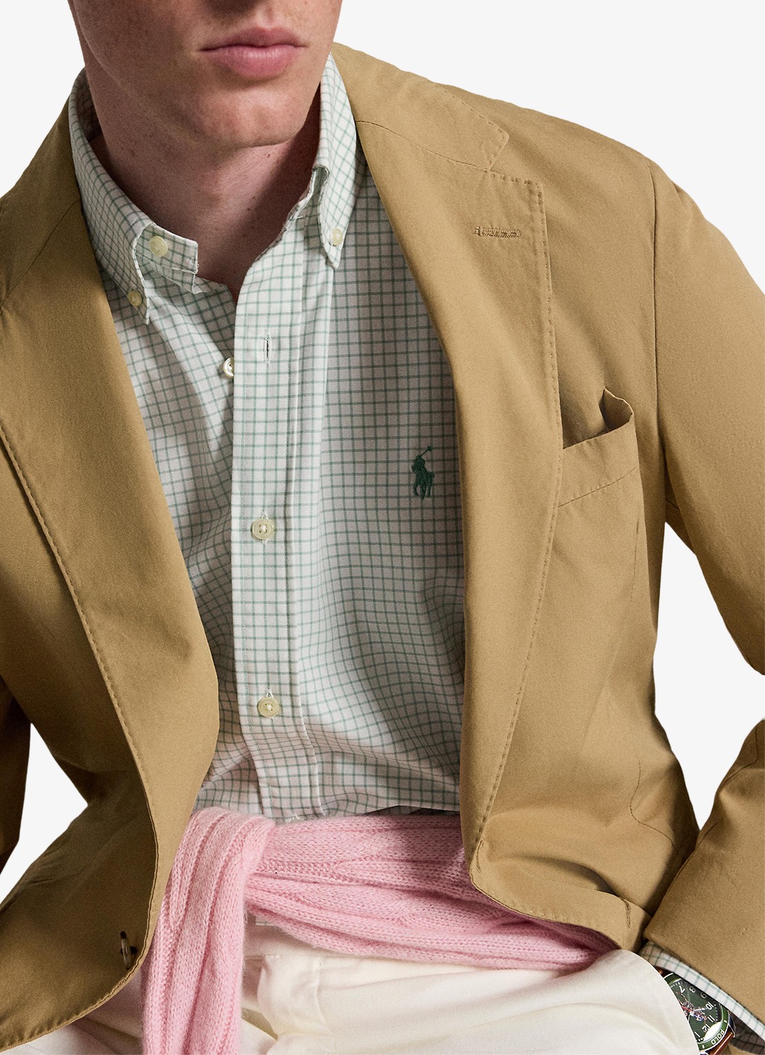 Ralph Lauren Custom fit overhemd met ruitdessin - detail 5 faded mint white / mint