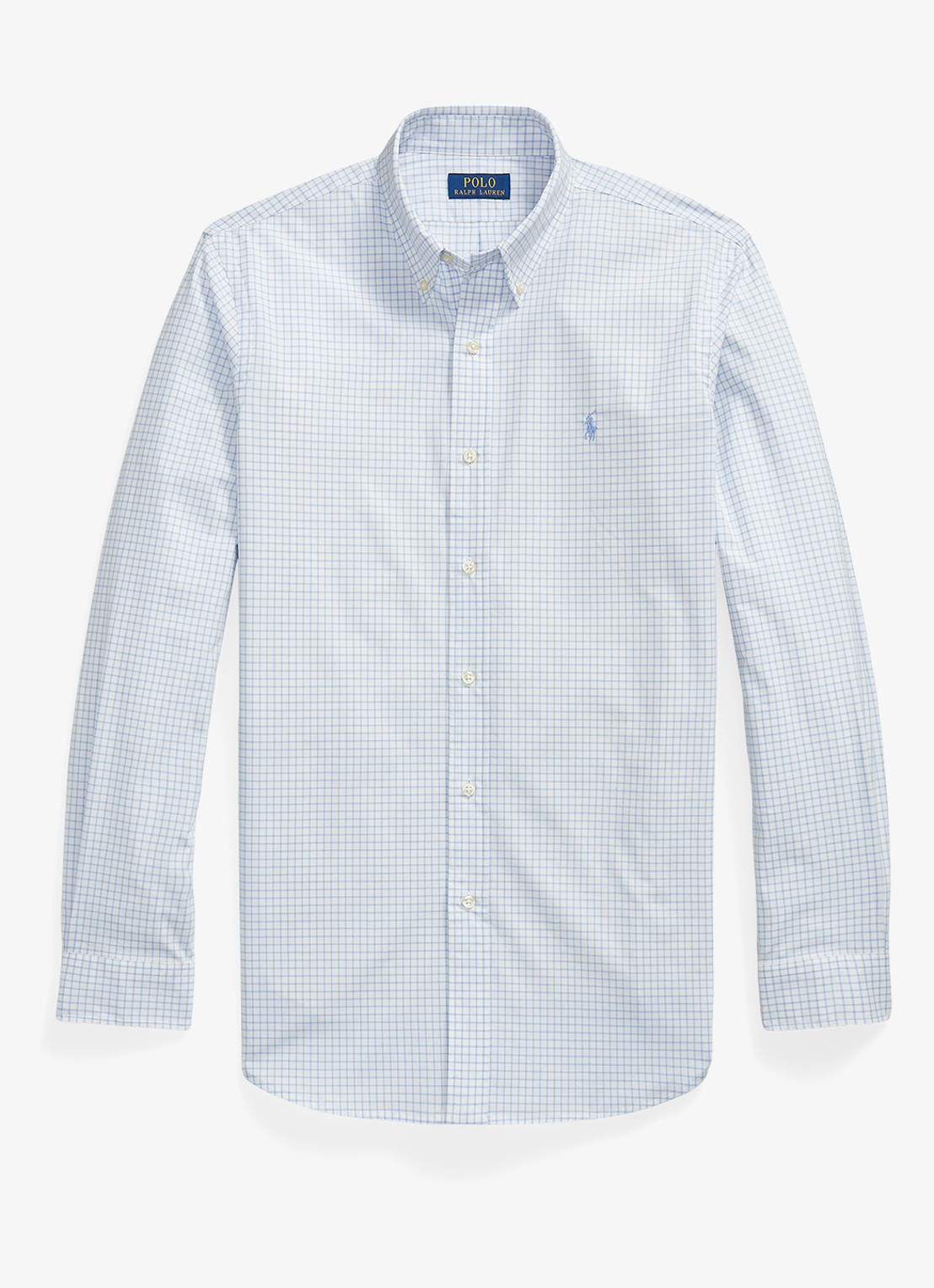 Ralph Lauren Custom fit overhemd met ruitdessin - voorkant 4 cabana blue white / blauw