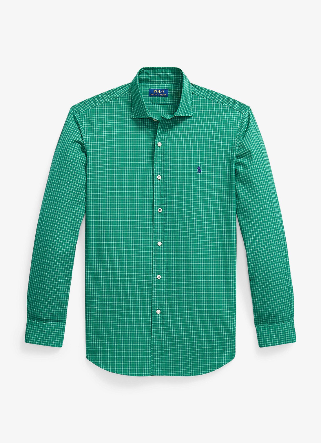 Ralph Lauren Custom fit overhemd met ruitdessin - voorkant erin green white multi / groen