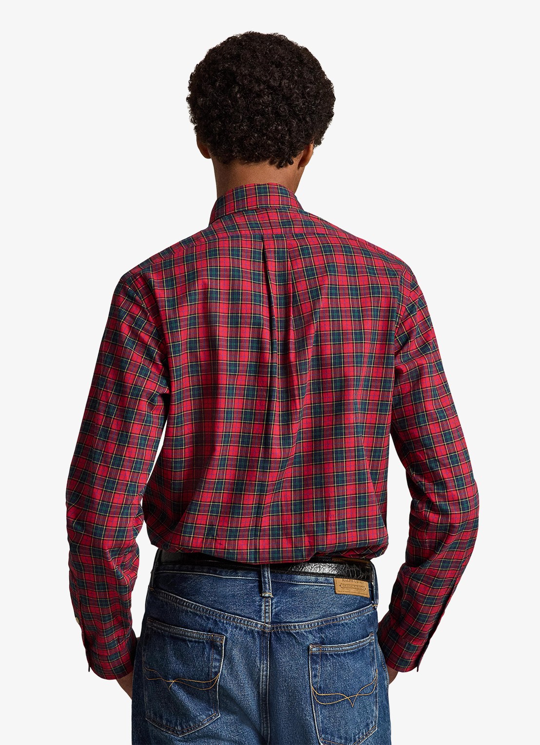 Ralph Lauren Custom fit overhemd met ruitdessin - achterkant 3 rl red active / rood