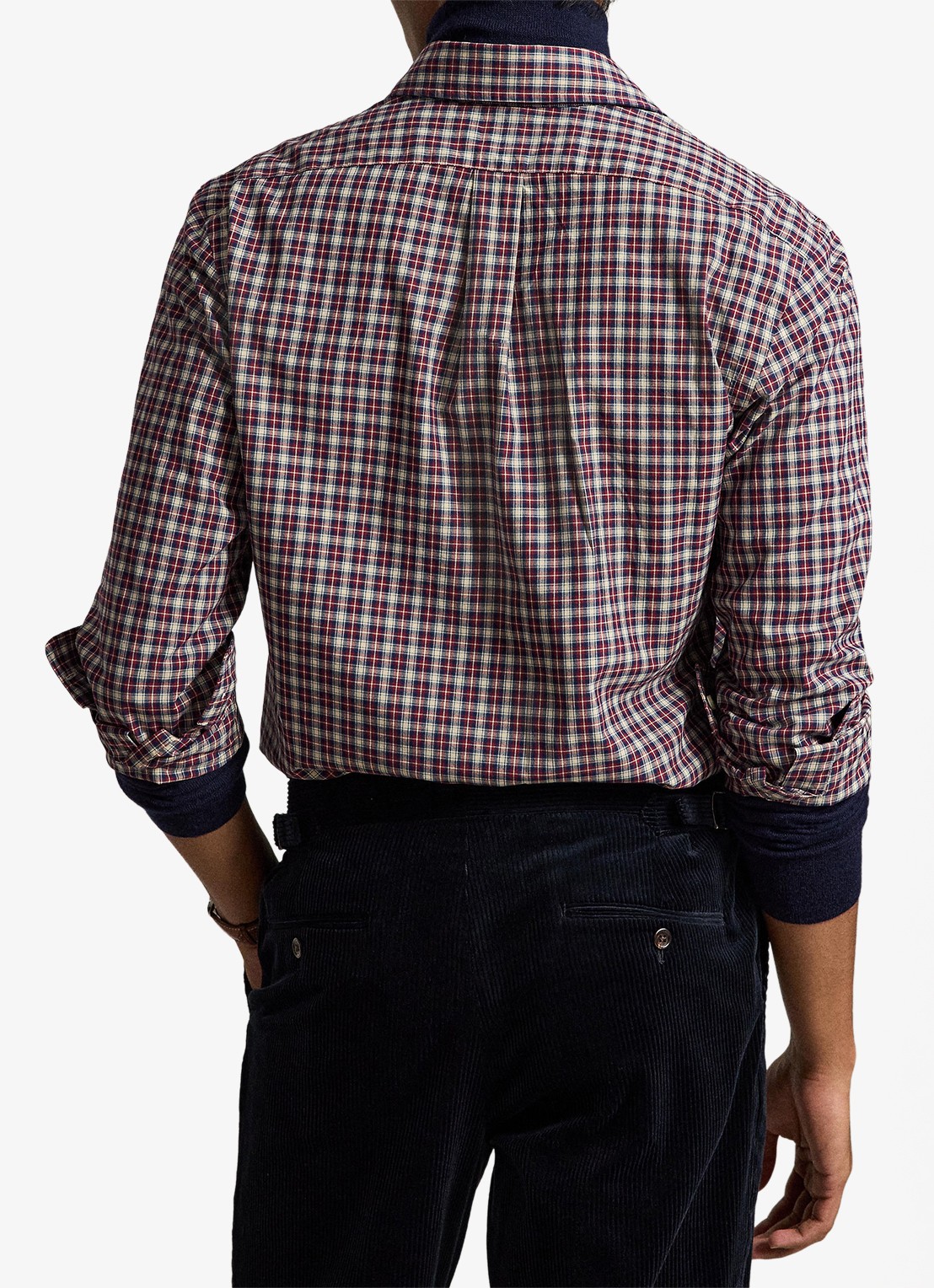 Ralph Lauren Custom fit overhemd met ruitdessin - achterkant 3 red cream multi / rood