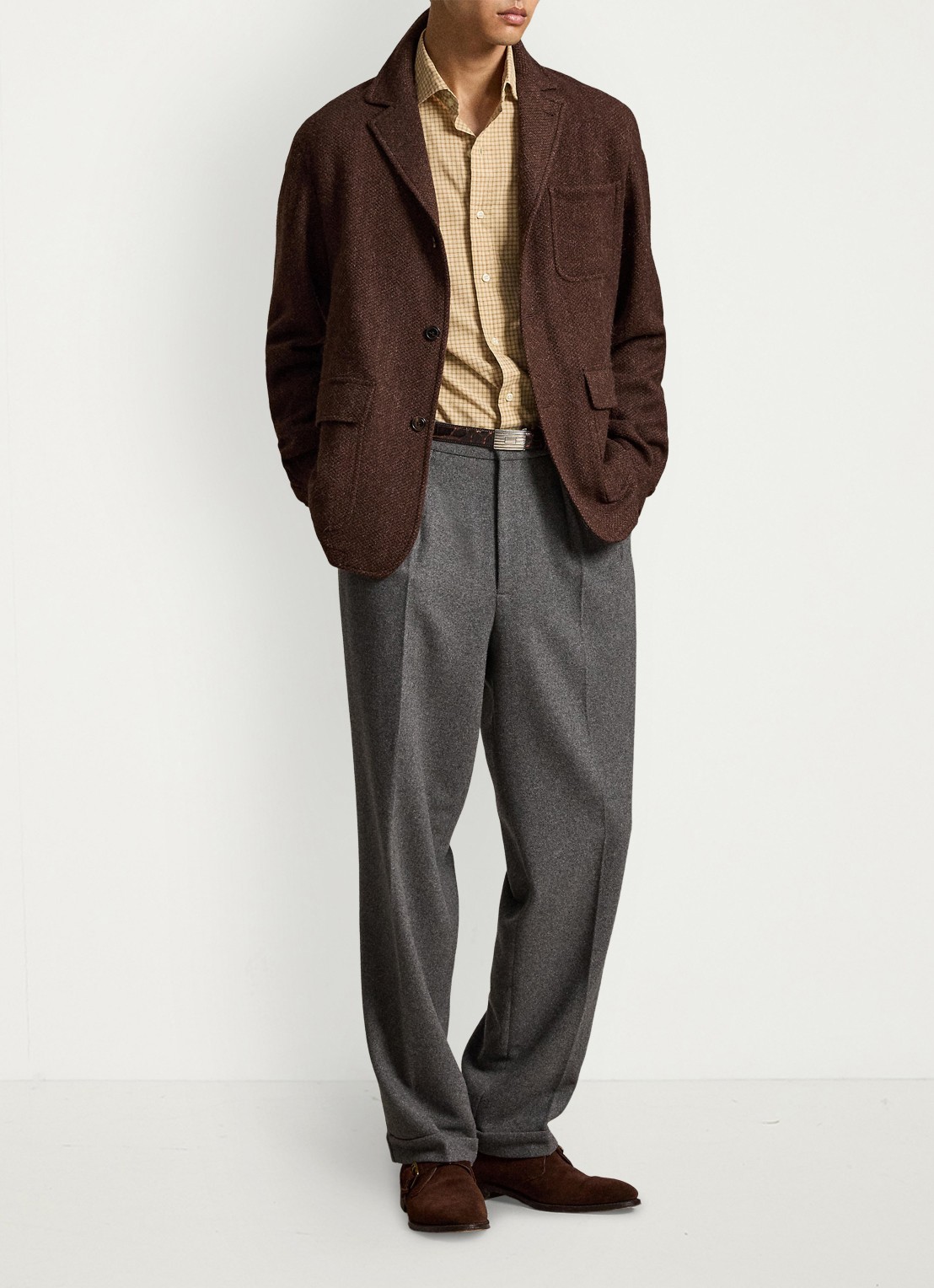 Ralph Lauren Custom fit overhemd met ruitdessin - detail 2 classic camel wht multi / camel