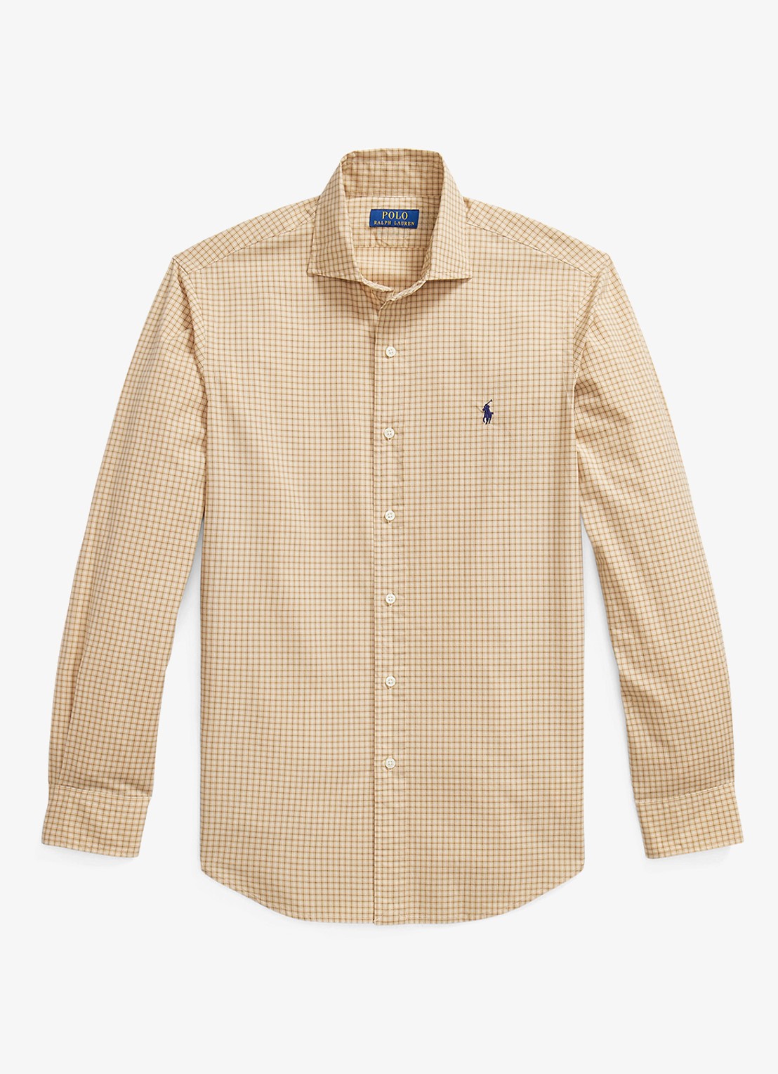 Ralph Lauren Custom fit overhemd met ruitdessin - voorkant classic camel wht multi / camel