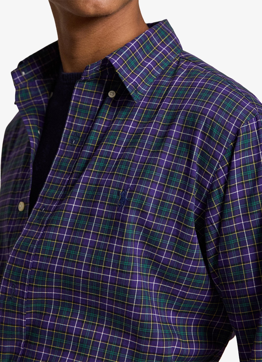 Ralph Lauren Custom fit overhemd met ruitdessin - detail 2 paars