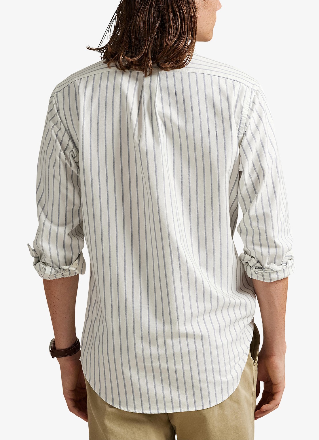Ralph Lauren Custom Fit overhemd met streepprint en logoborduring - achterkant wit