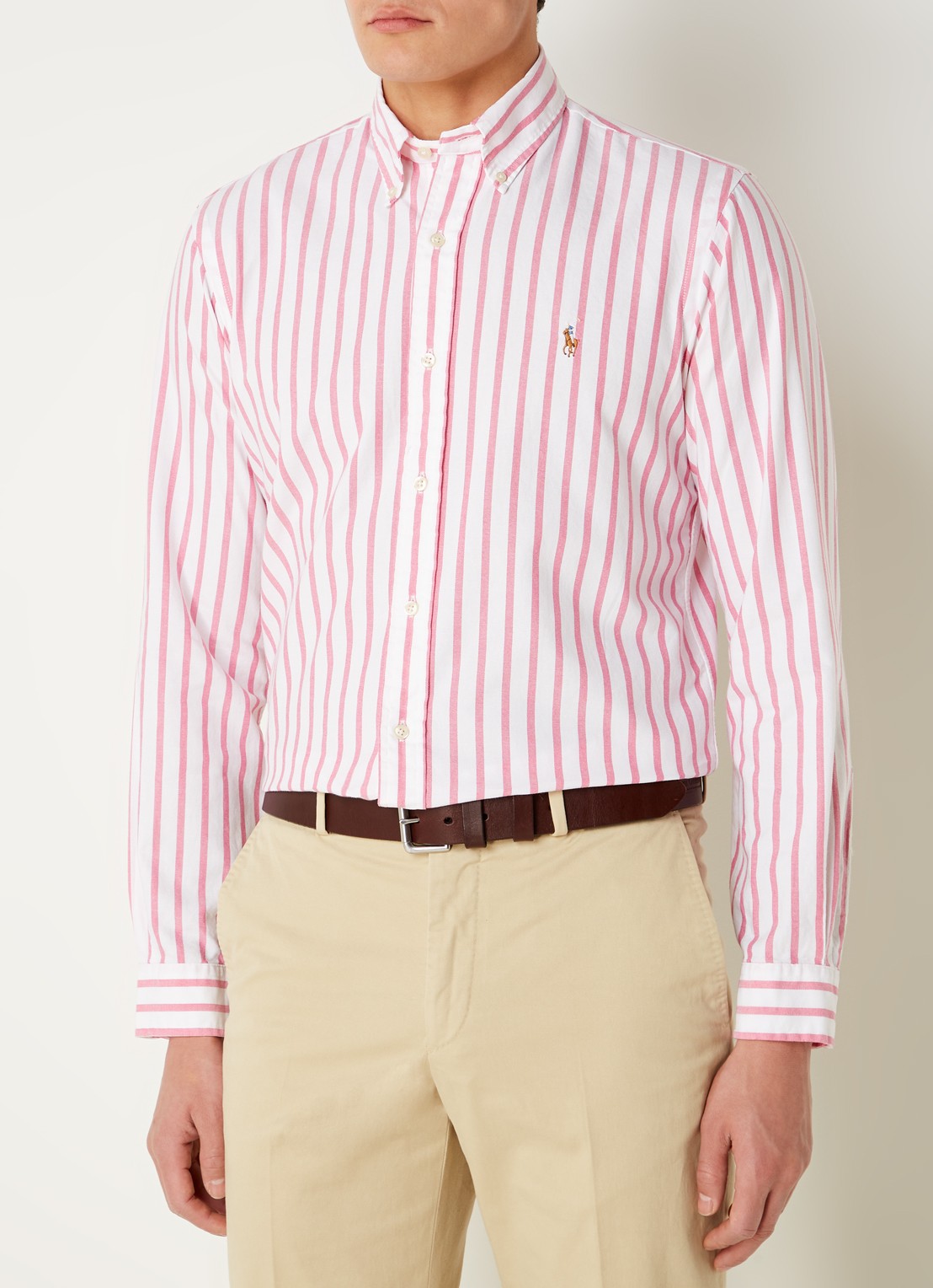 Ralph Lauren Custom fit overhemd met streepprint  - detail 4 pink/white / roze