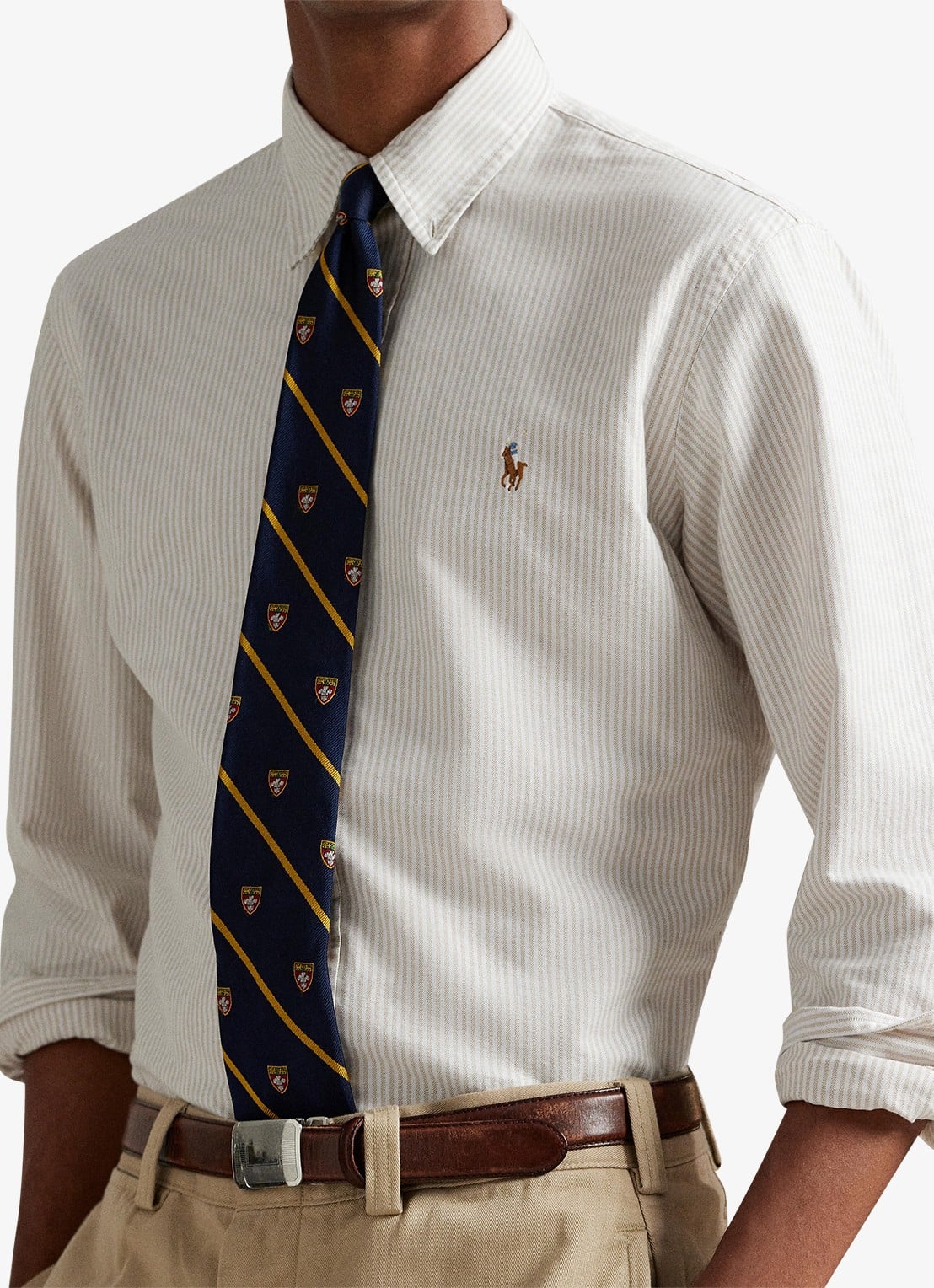 Ralph Lauren Custom fit overhemd met streepprint - detail 2 coastal beige / beige