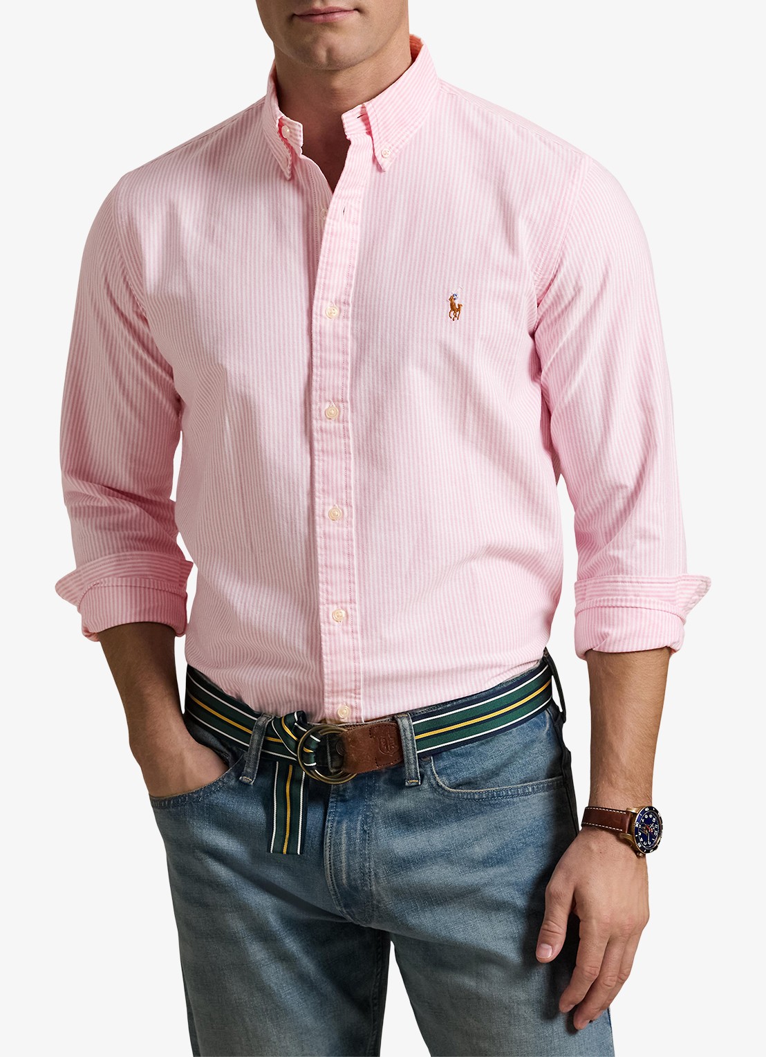 Ralph Lauren Custom fit overhemd met streepprint - detail 7 new rose / roze